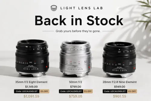 Light Lens Lab Restocks Popular M-Mount Lenses, Plus 5% Off