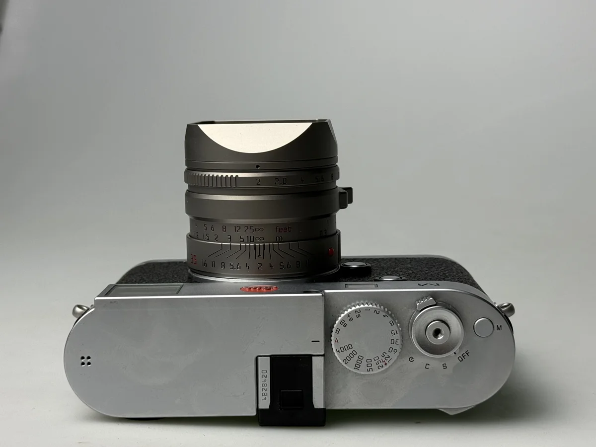 Light Lens Lab 35mm f/2 Apochromatic mounted on Leica M camera