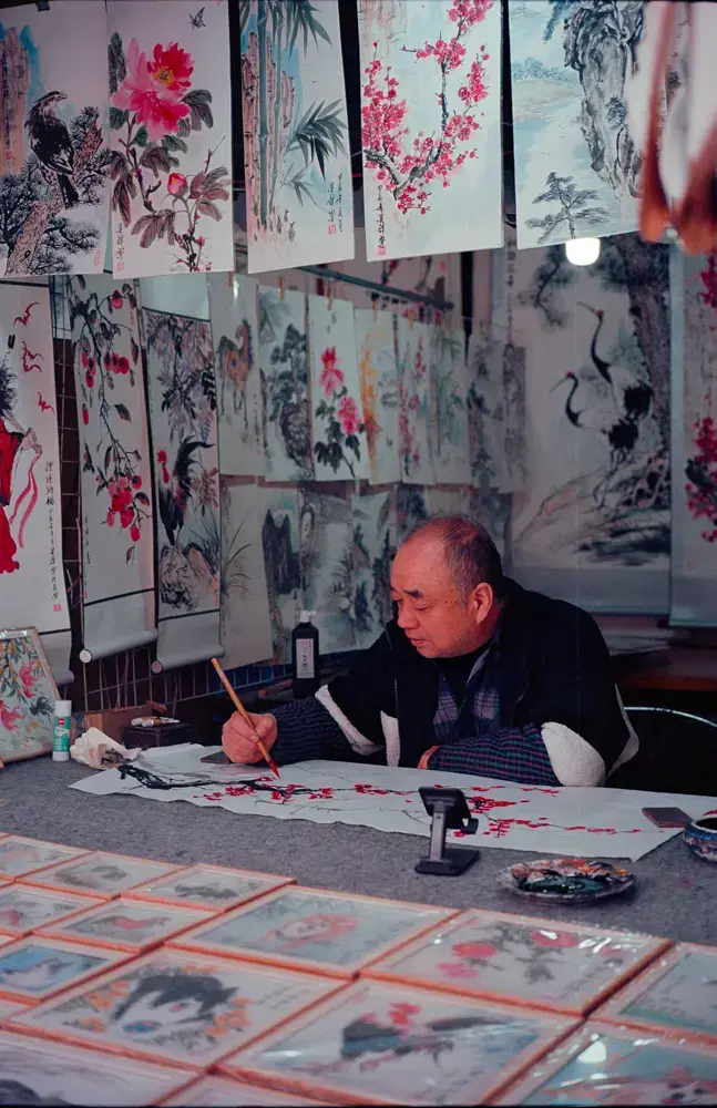 Painter, Xi'an, China f/8 with the Color Skopar 50mm f/2.2
